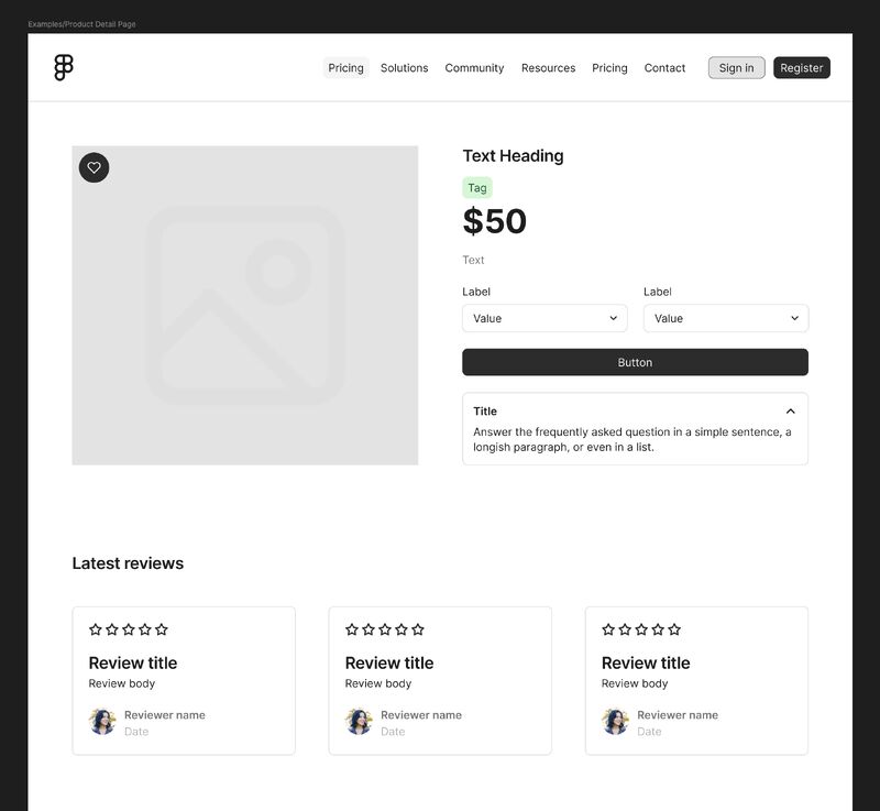 Example screen from Simple Design System by Figma