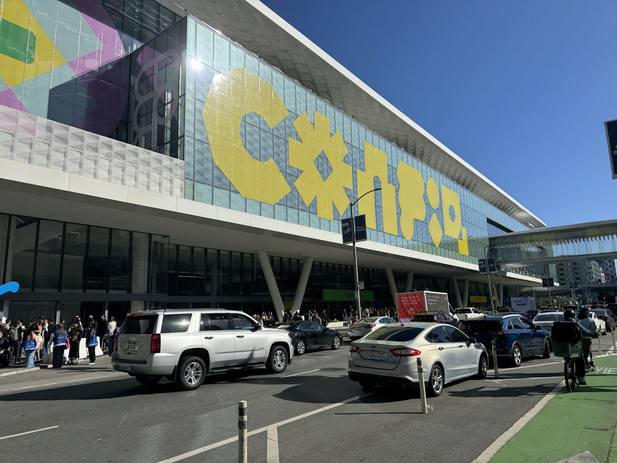 The Config sign across the exterior of Moscone Center in SF